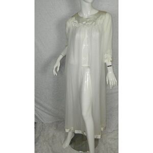 Vintage Gossard Artemis Robe Peignoir White Sheer Chiffon Style‎ 1104 Size Small